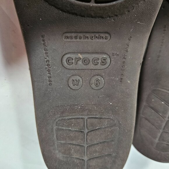 Crocs Rhonda wedge sandals brown women's size 6 strappy - Picture 8 of 9